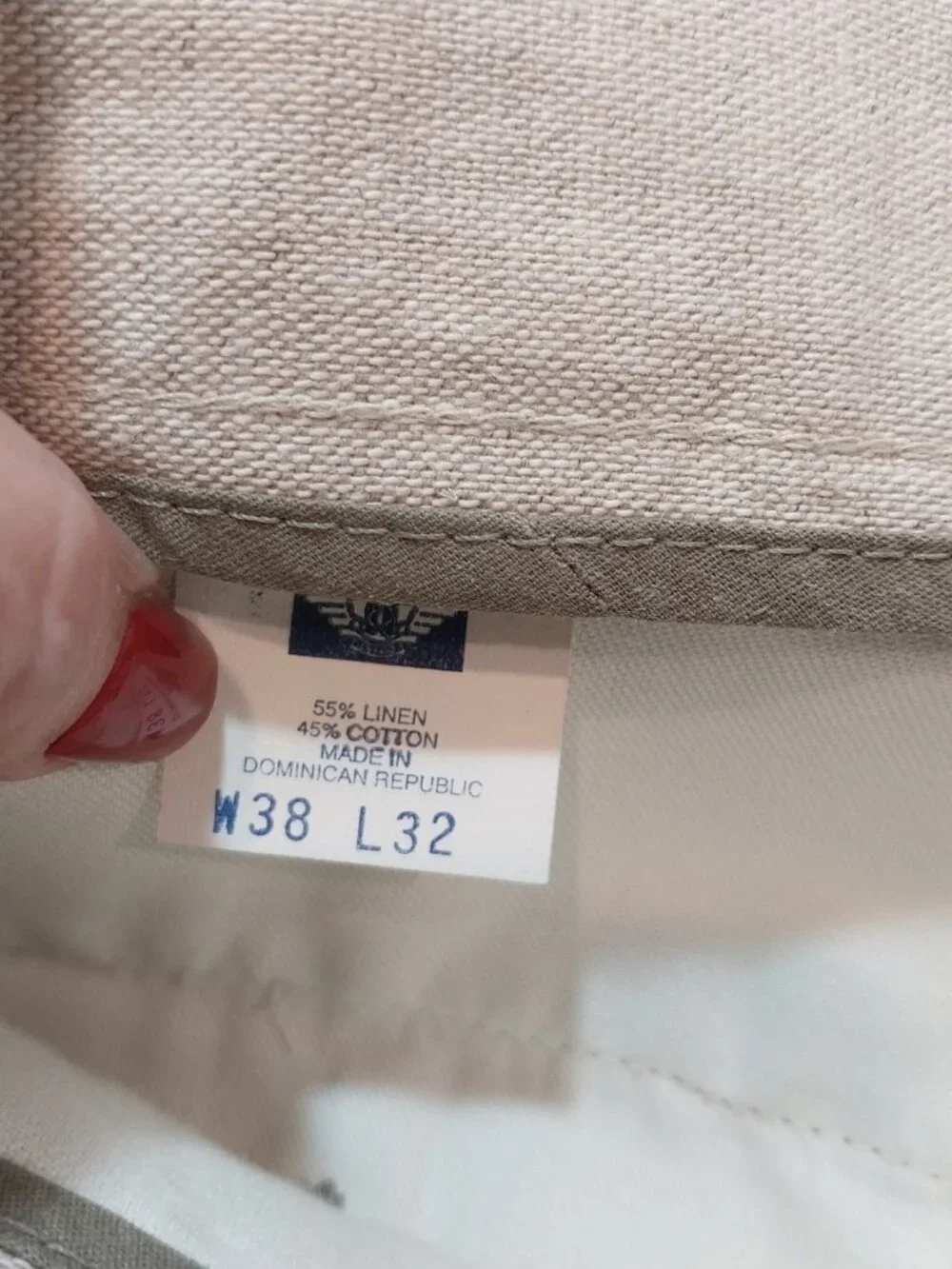 Vintage 90s Dockers Khakis Pants 38x32 Beige Relaxed Fit Two-Pleated Linen Cotto